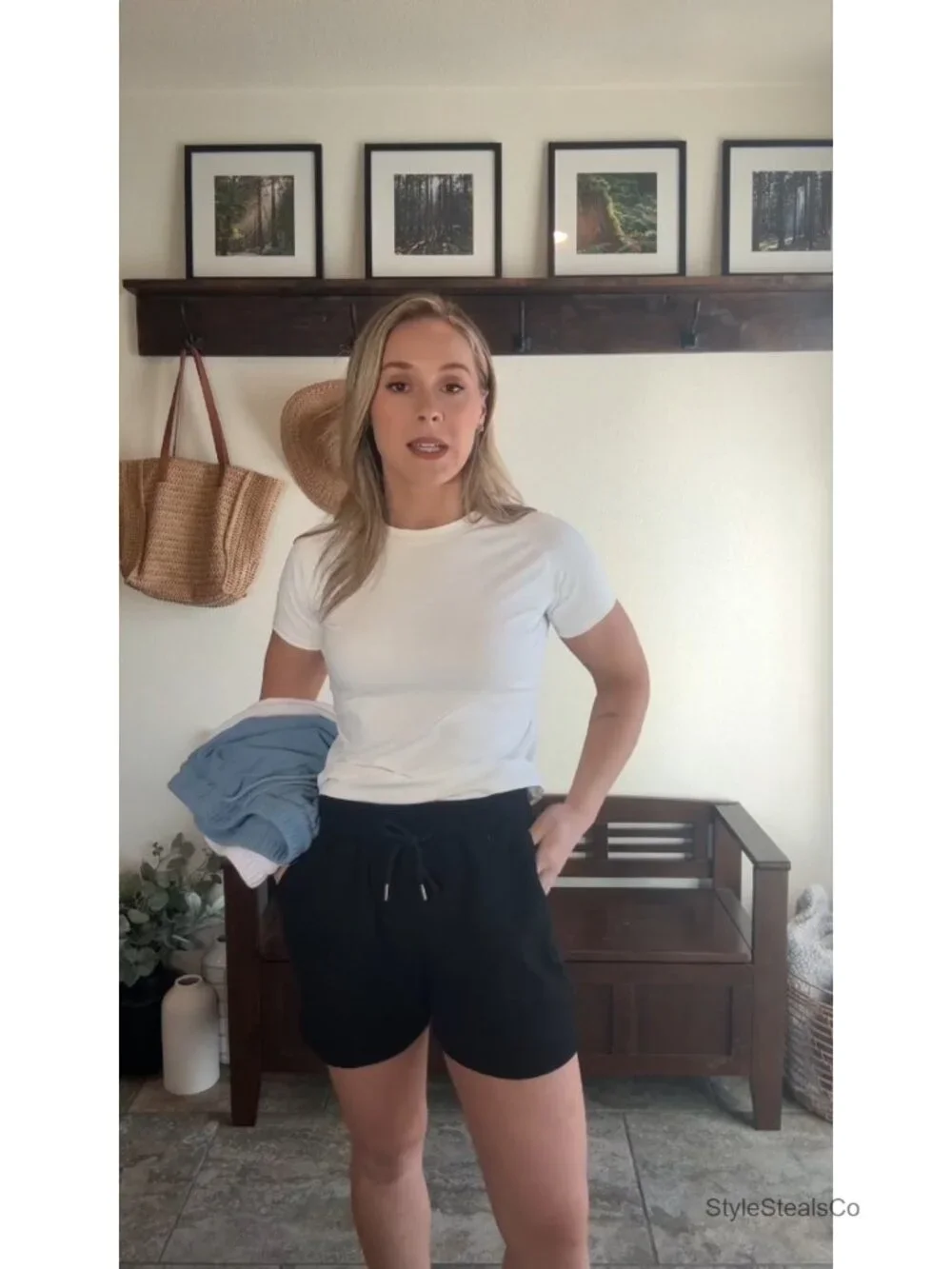 3 Pack High Waist Waffle Knit Shorts with Pockets Soft Drawstring Summer